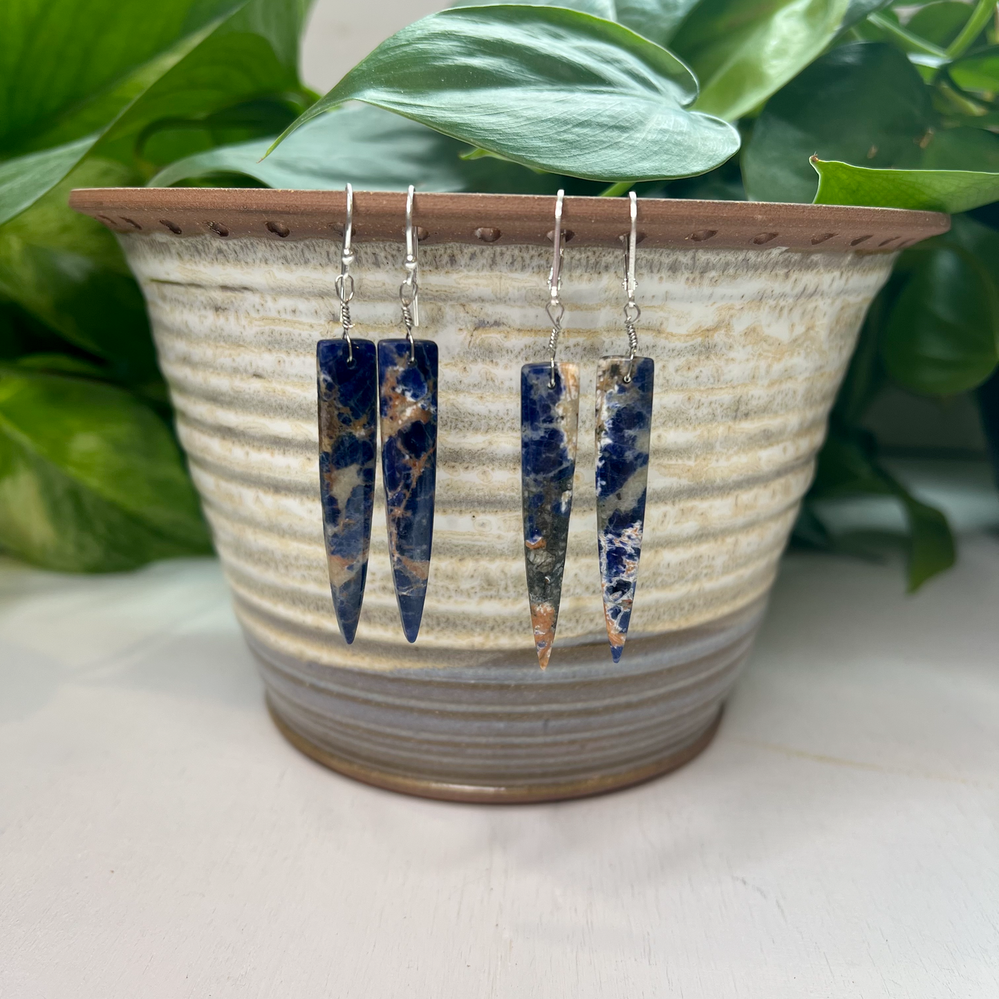 Sodalite Dagger Earrings