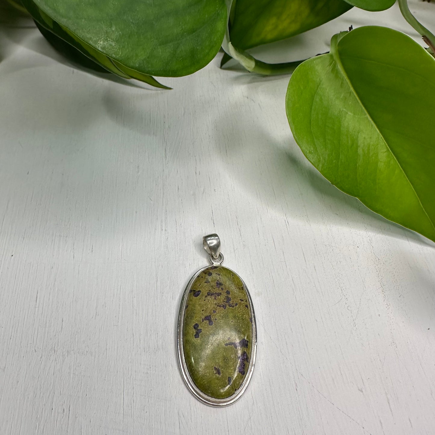 Lizardite Sterling Silver Pendant