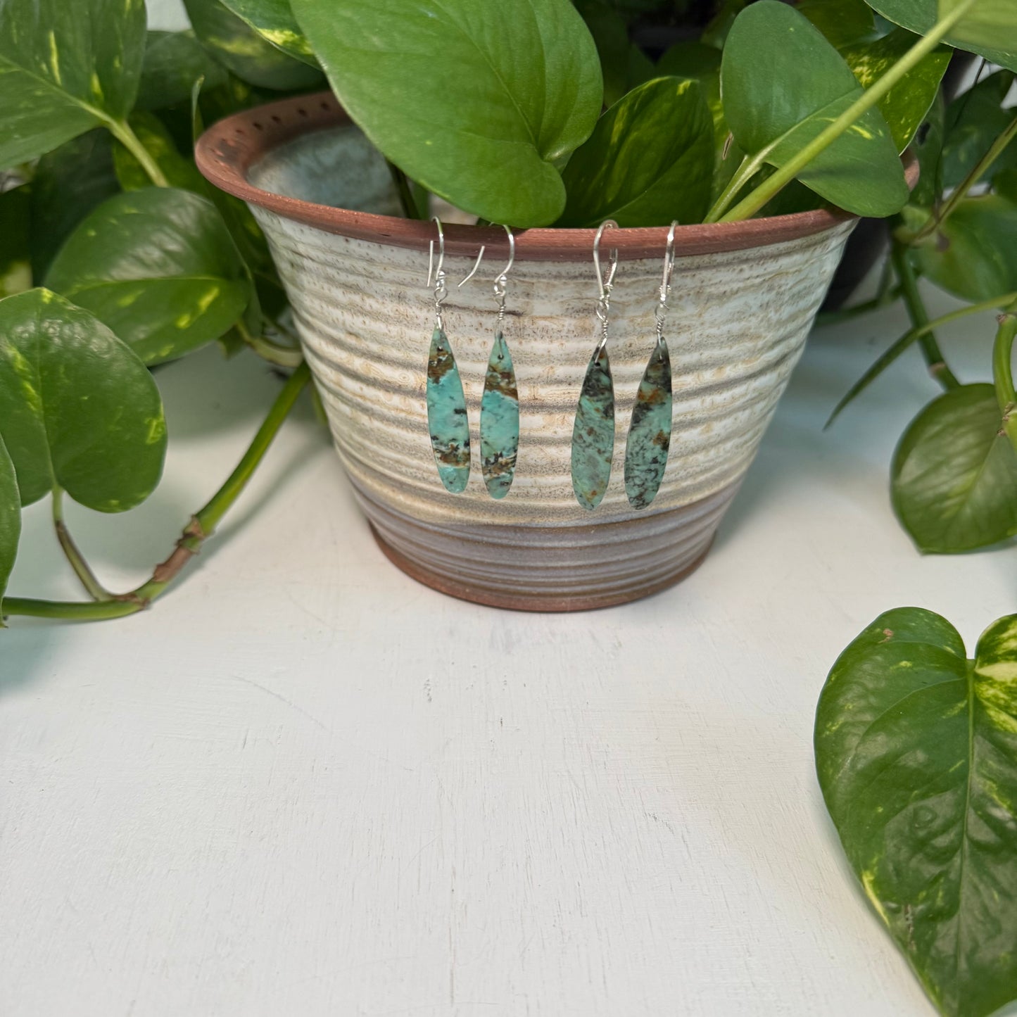 African Turquoise Earrings