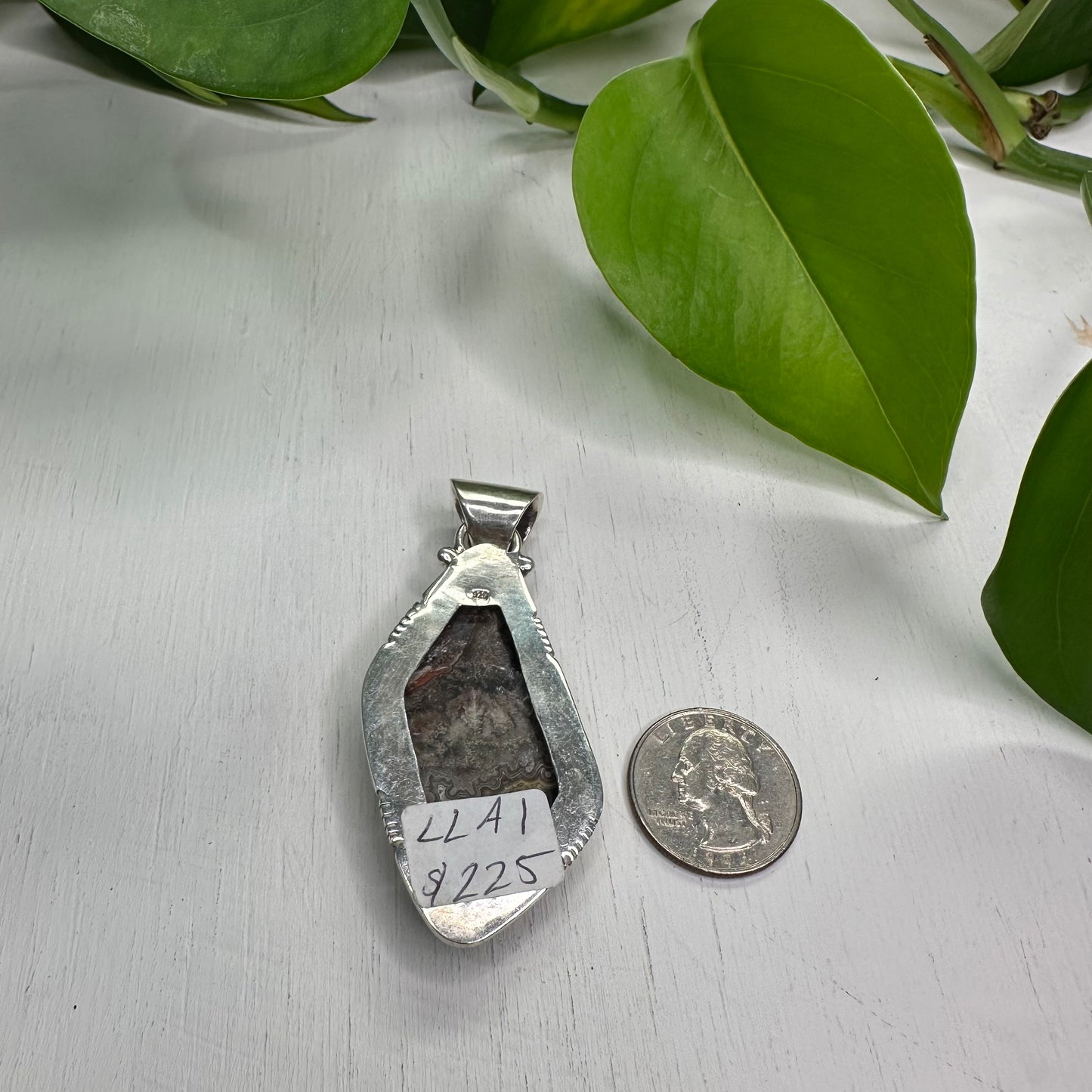 Ocean Jasper Sterling Silver Pendant - Abstract