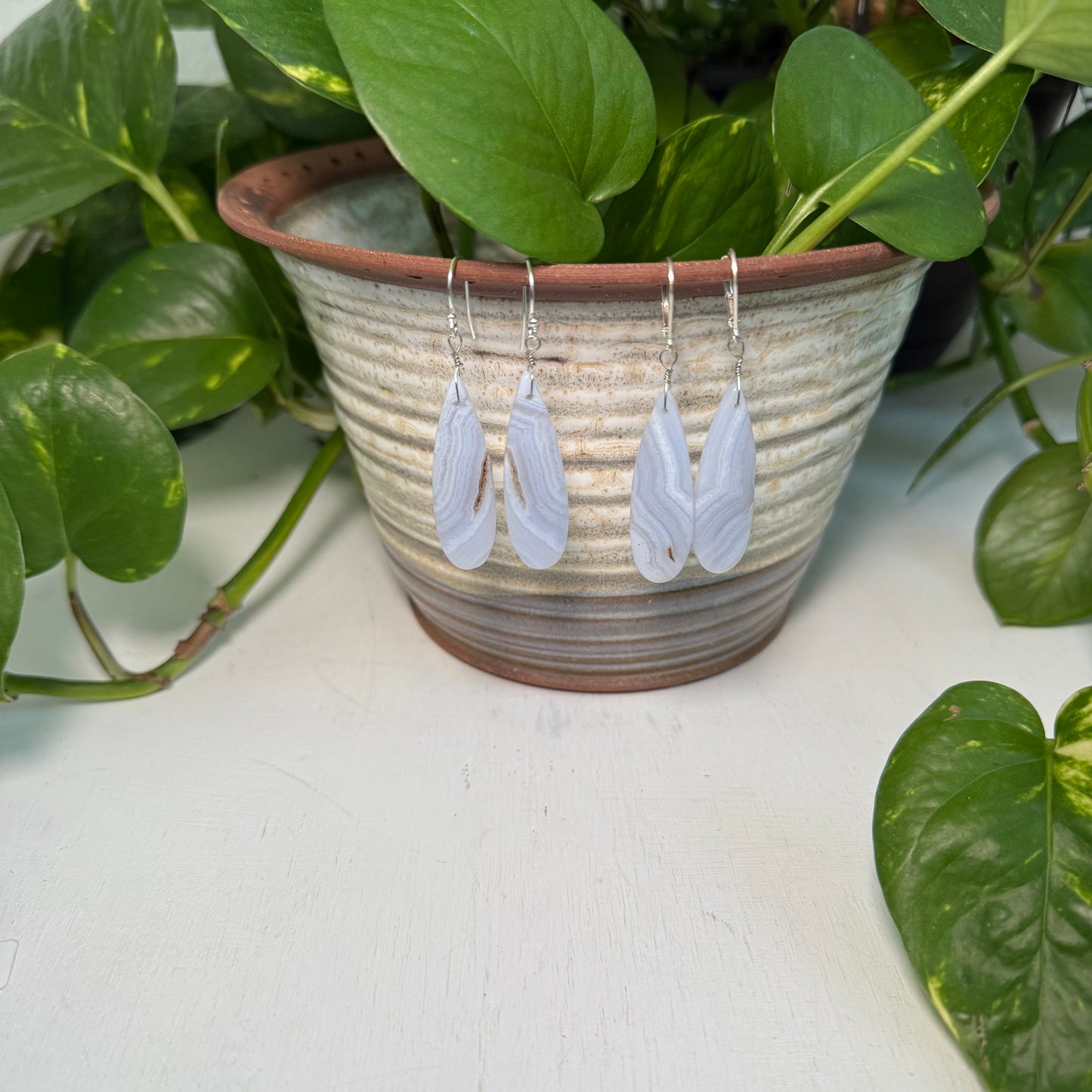 Blue Lace Agate Earrings