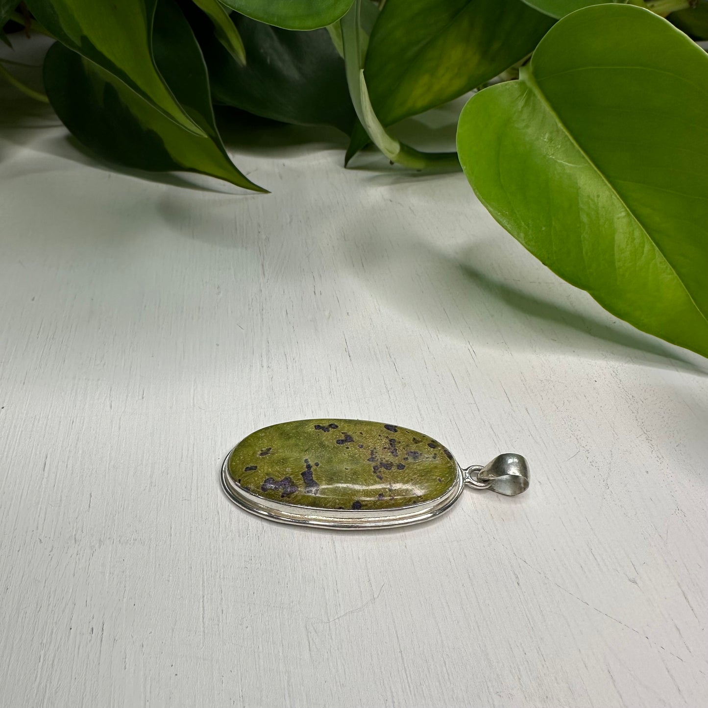 Lizardite Sterling Silver Pendant