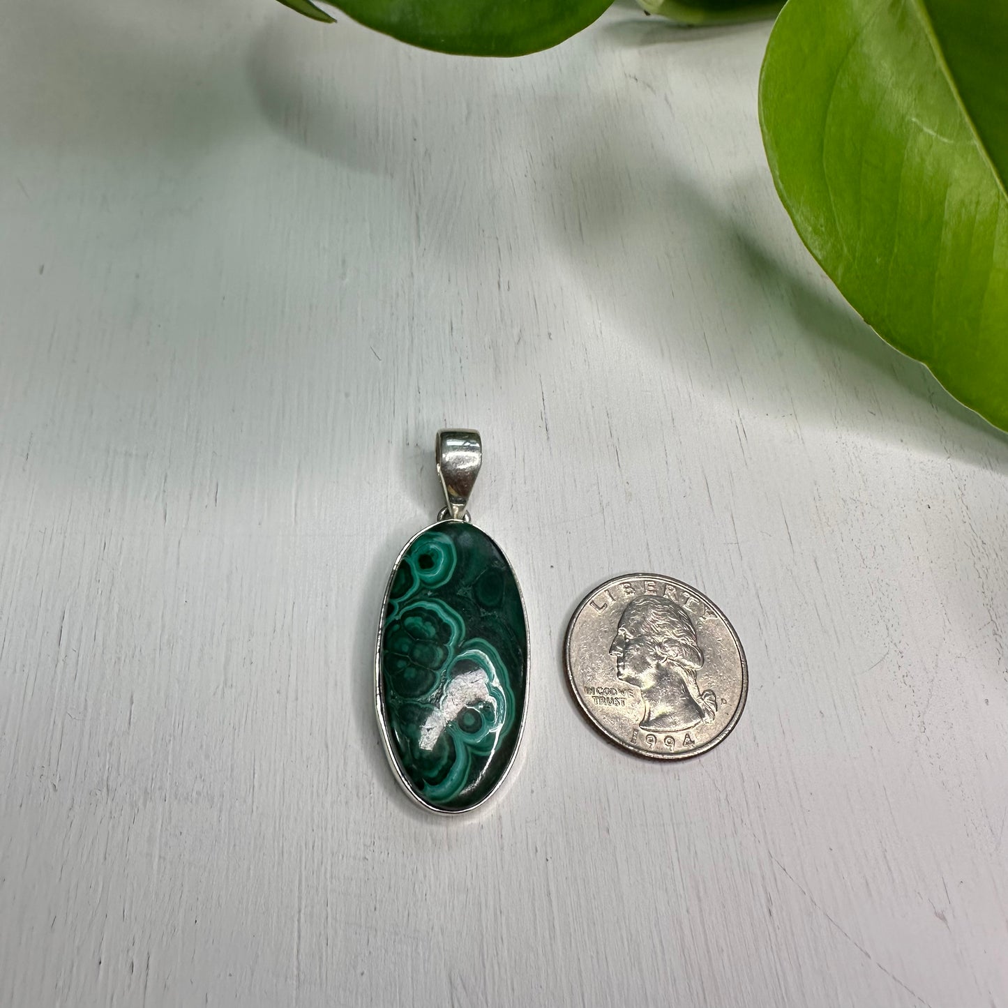 Malachite Sterling Silver Pendant