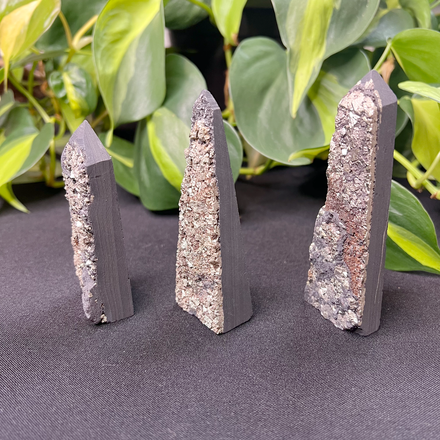 Shungite with Pyrite Towers