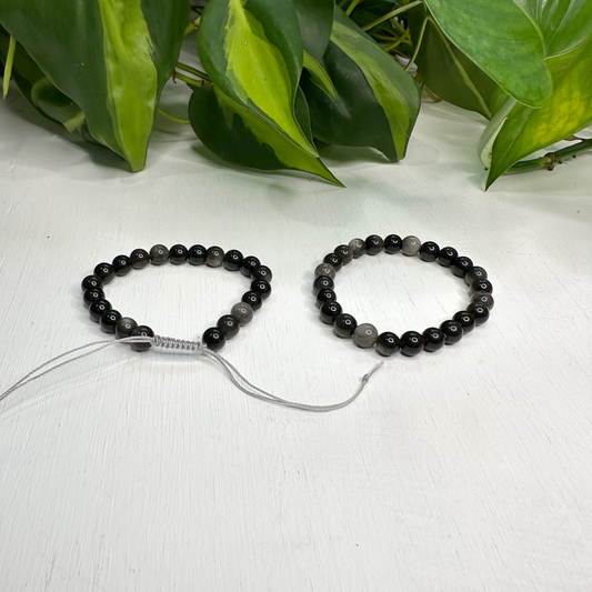 Silver Obsidian Bracelet