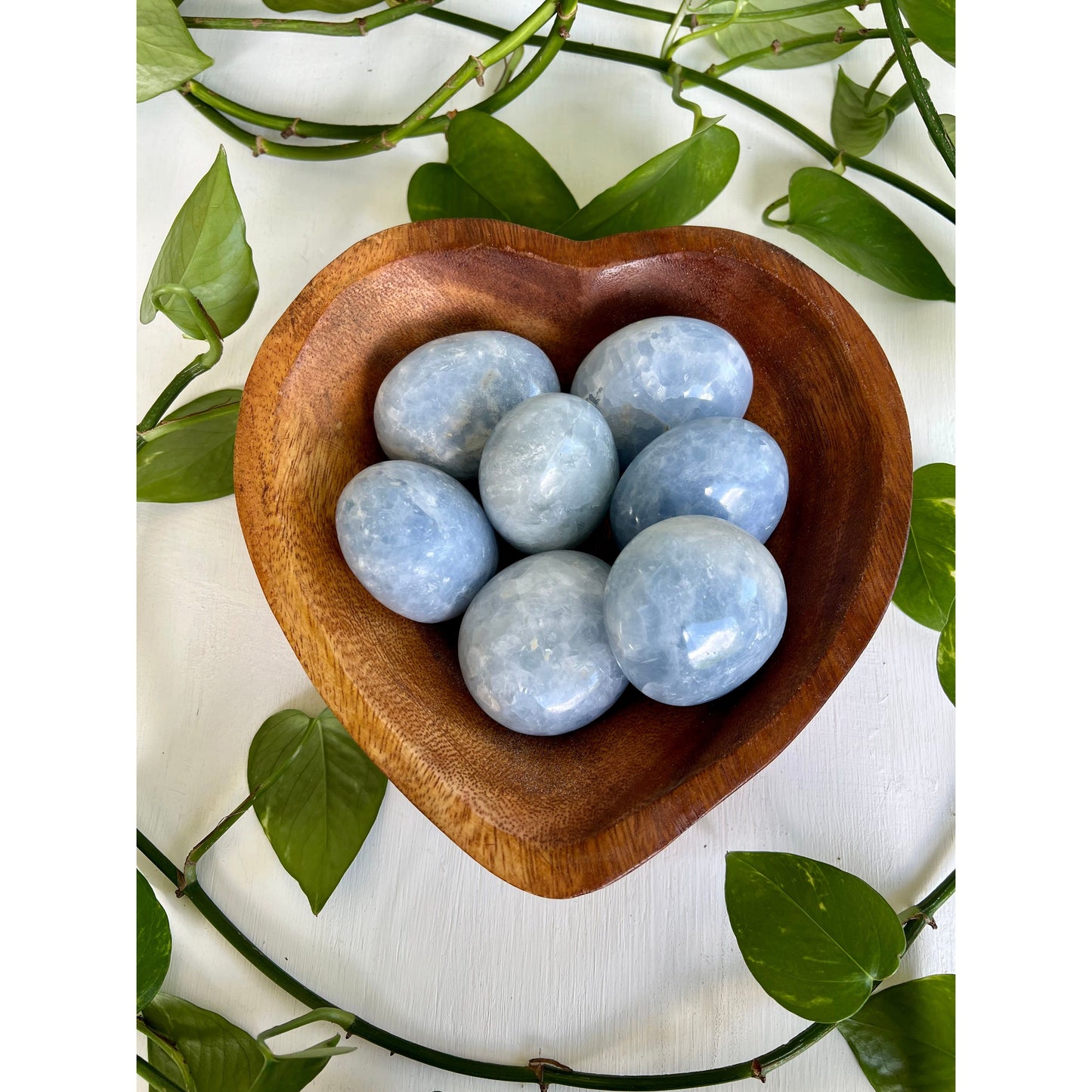 Blue Calcite Large Palm Stone