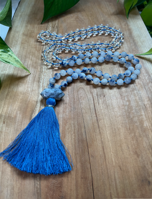 Dumortierite Quartz Mala